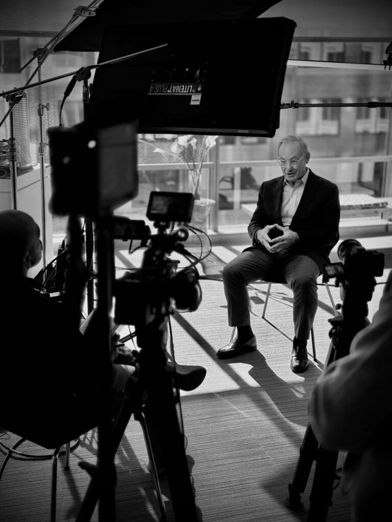 Man being interviewed