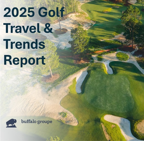 Golf image with text: 2025 Golf travel and trends report